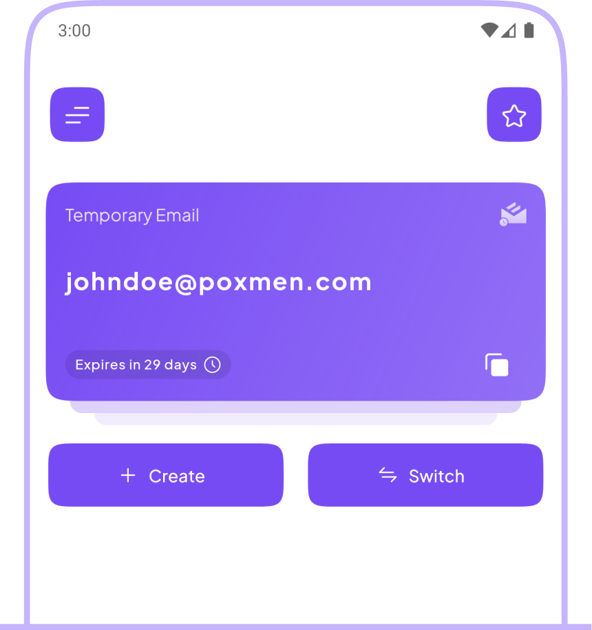 ExpressMail mobile app interface showing inbox