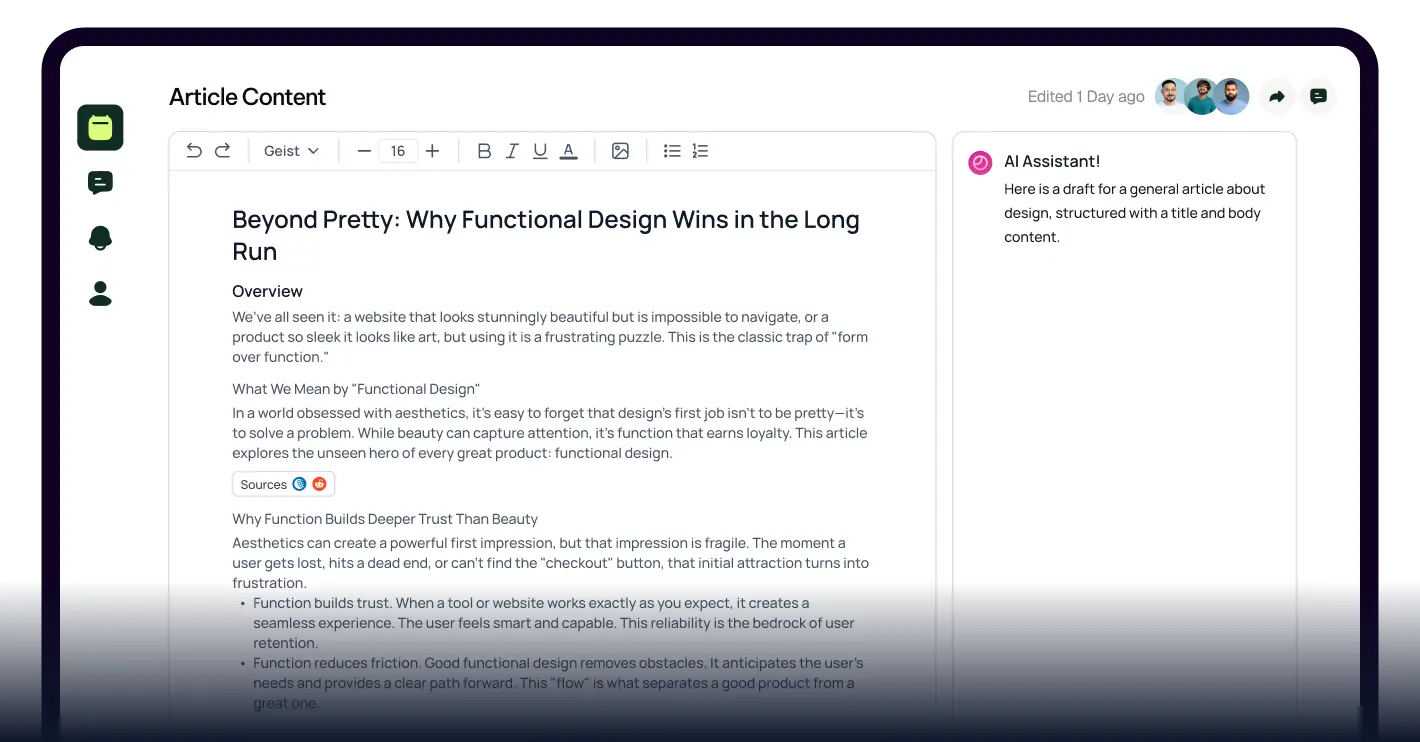 TextCraft AI Writing Interface