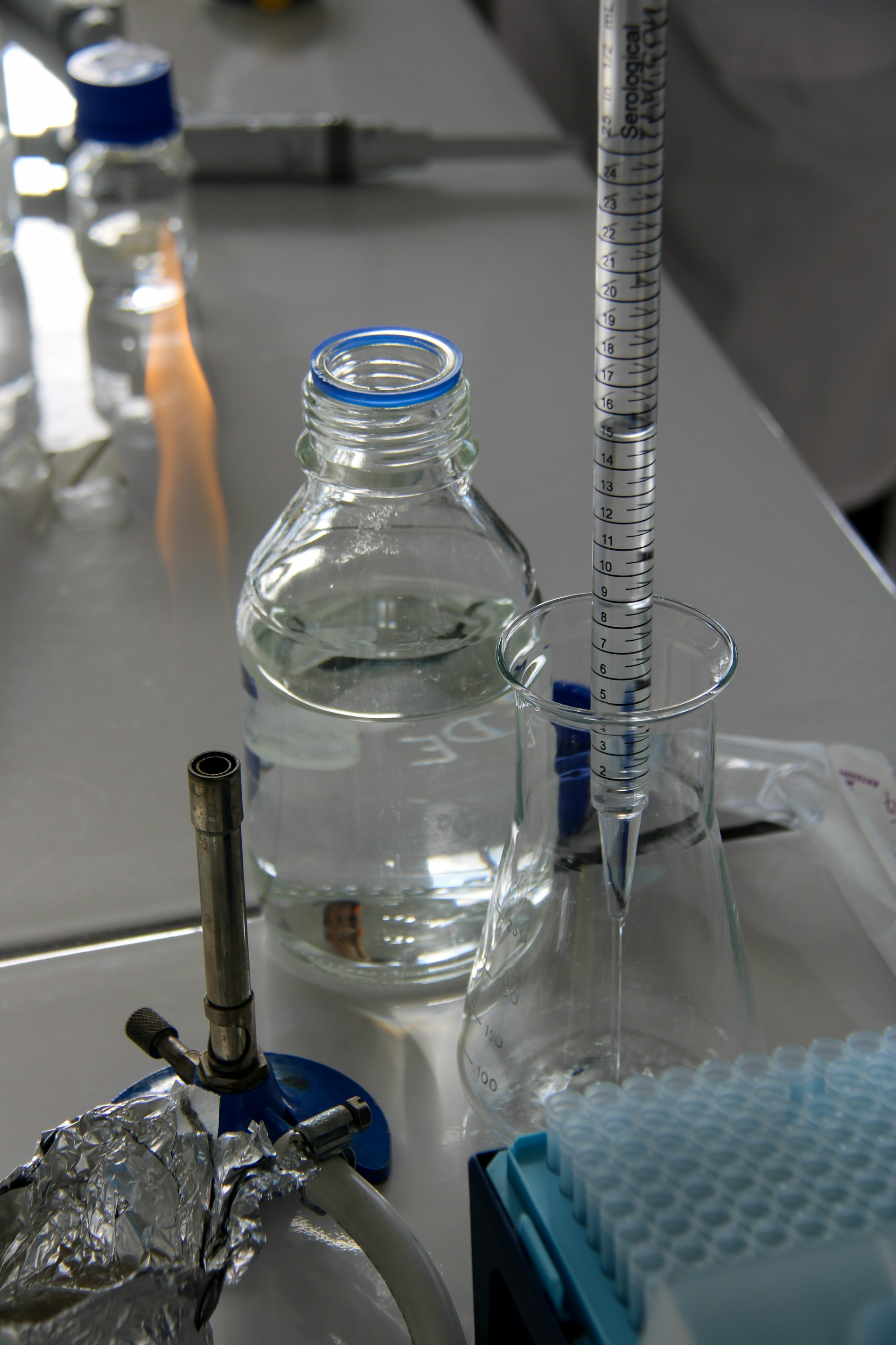 Modern laboratory research team working together