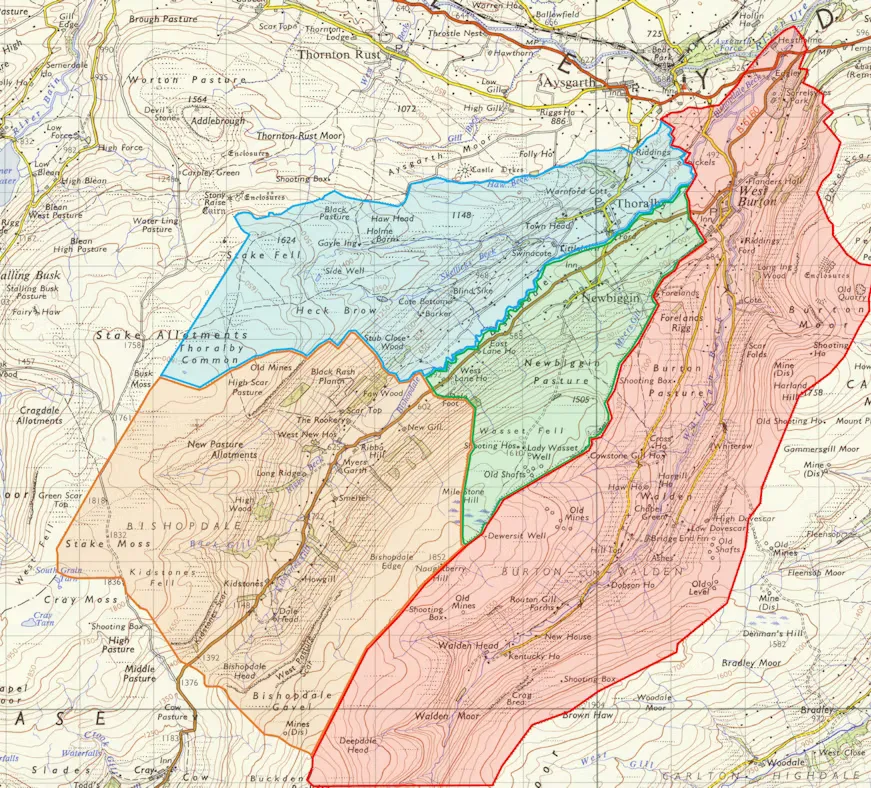 Thoralby Township highlighted in Aysgarth Parish, Yorkshire Dales National Park. (after White 2002)