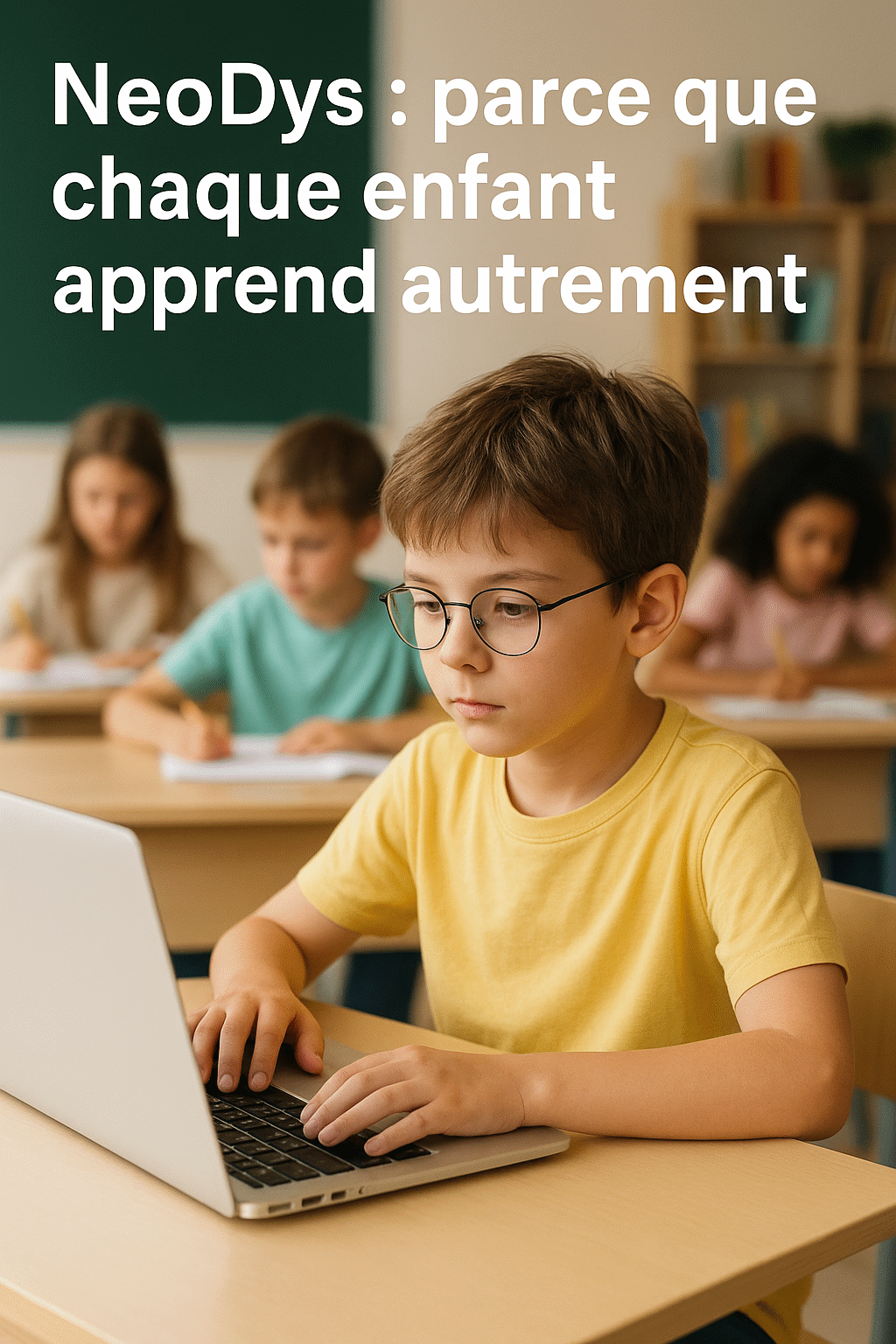 Enfant utilisant des outils pédagogiques adaptés