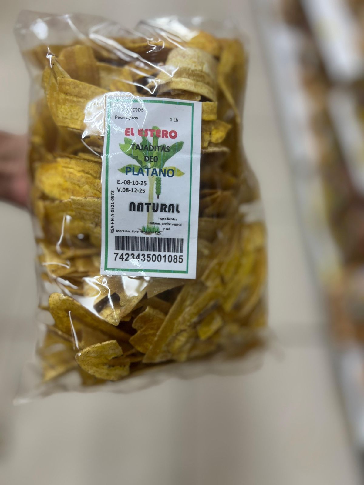 Tajadas naturales de plátano verde