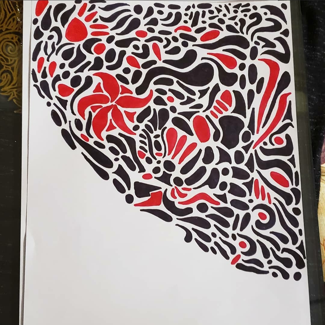 Abstract composition with vibrant gradients