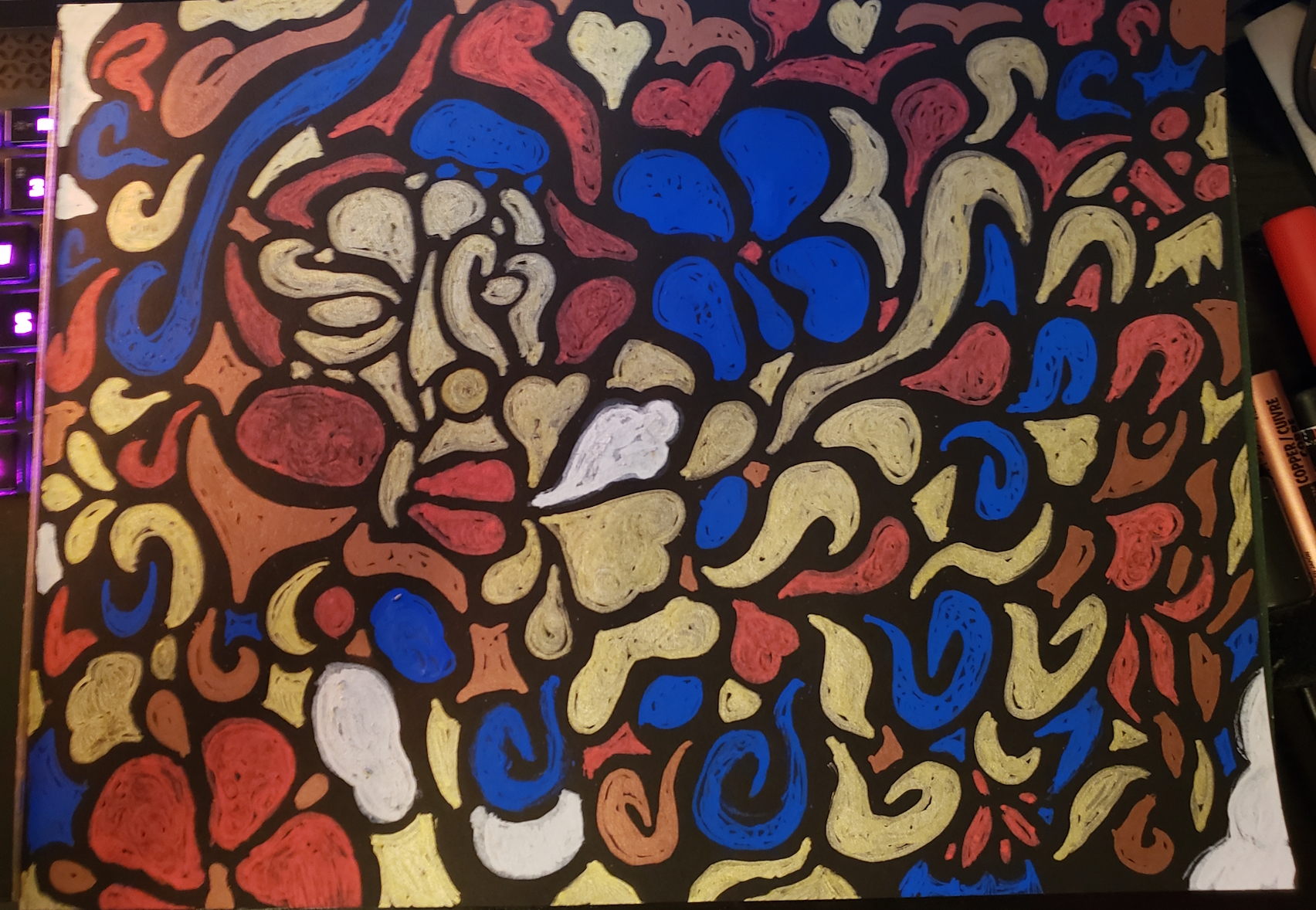 Abstract composition with vibrant gradients