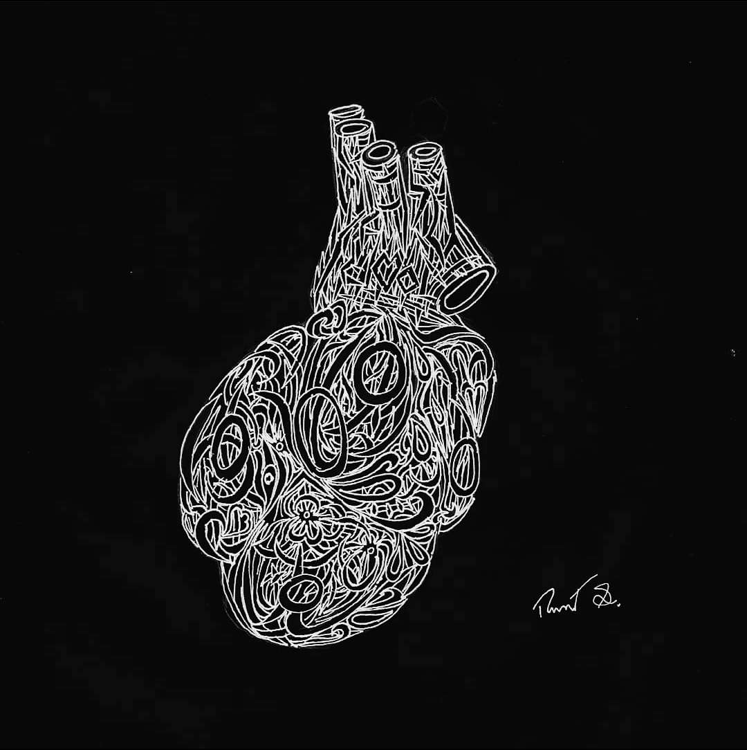 Abstract composition with vibrant gradients