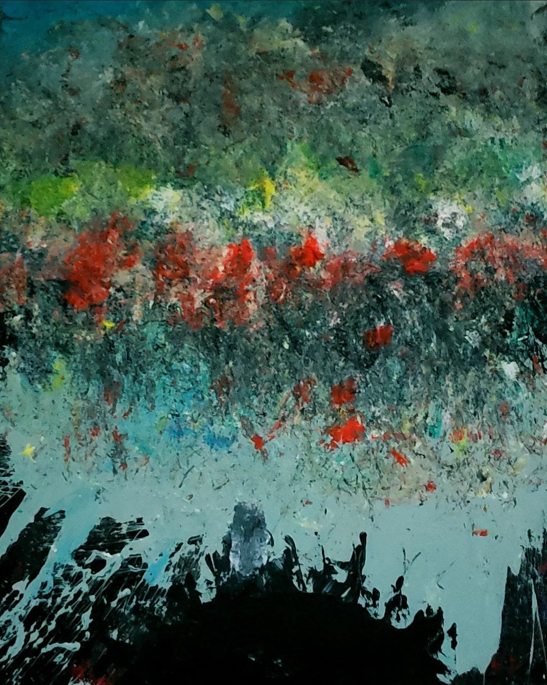 Abstract composition with vibrant gradients