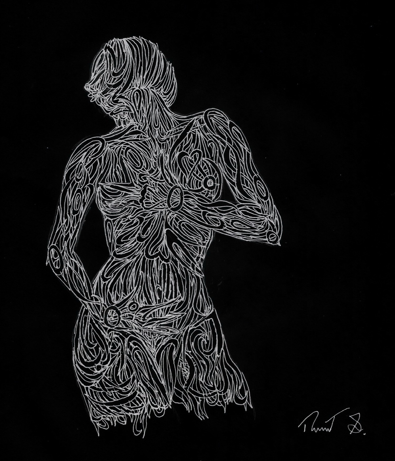 Abstract composition with vibrant gradients