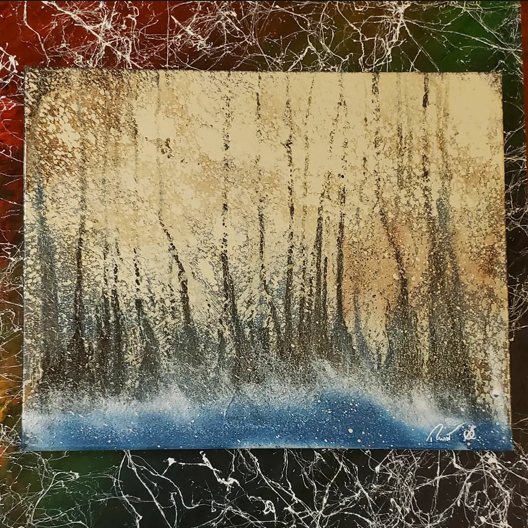 Abstract composition with vibrant gradients