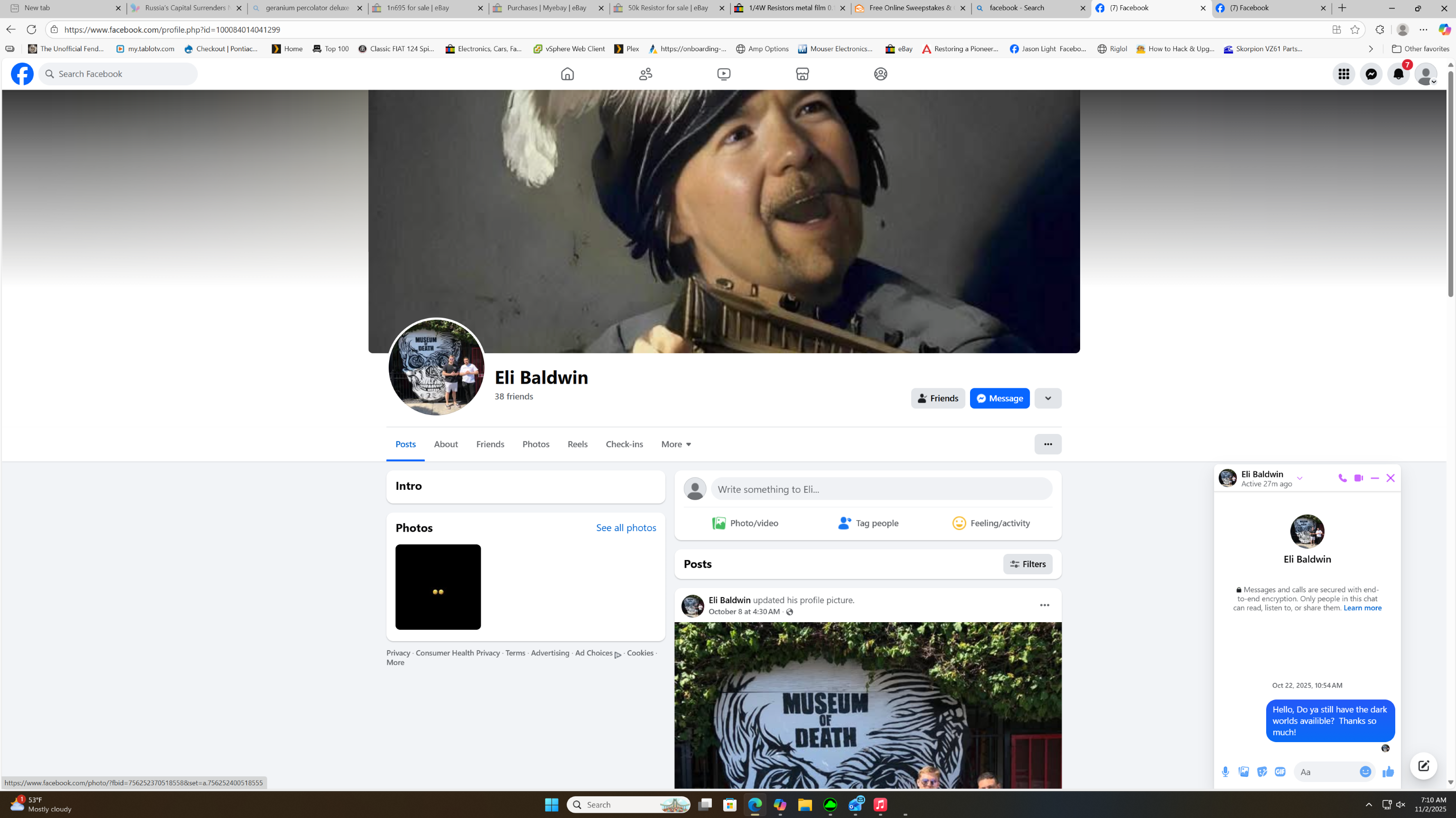 Screenshot of Eli Baldwin’s Facebook profile