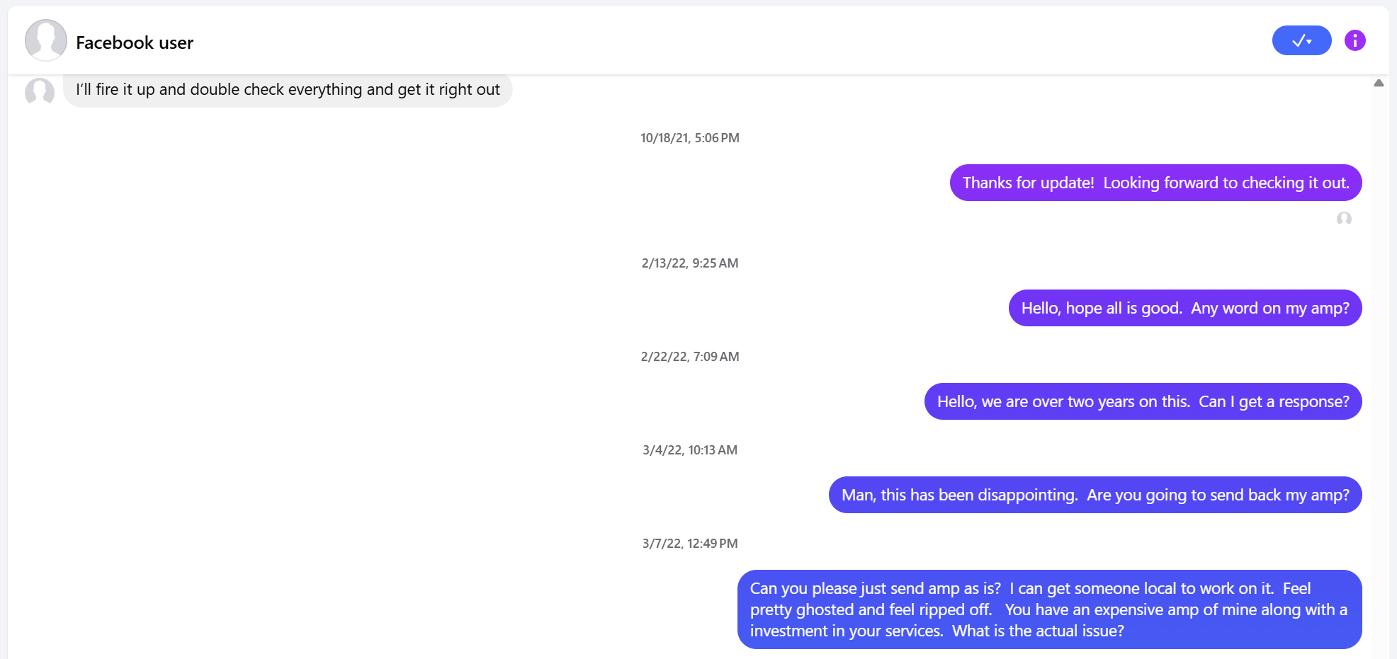 Placeholder chat screenshot 9