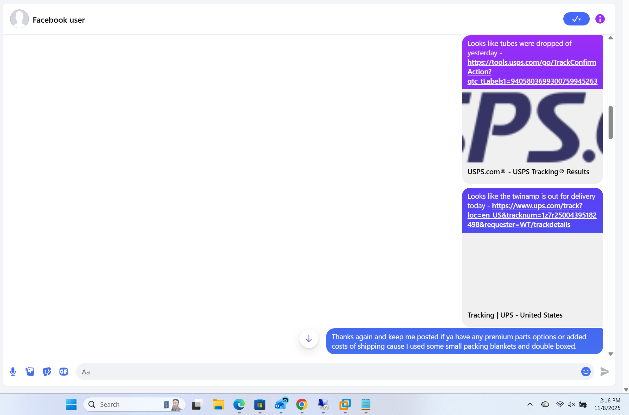 Placeholder chat screenshot 3