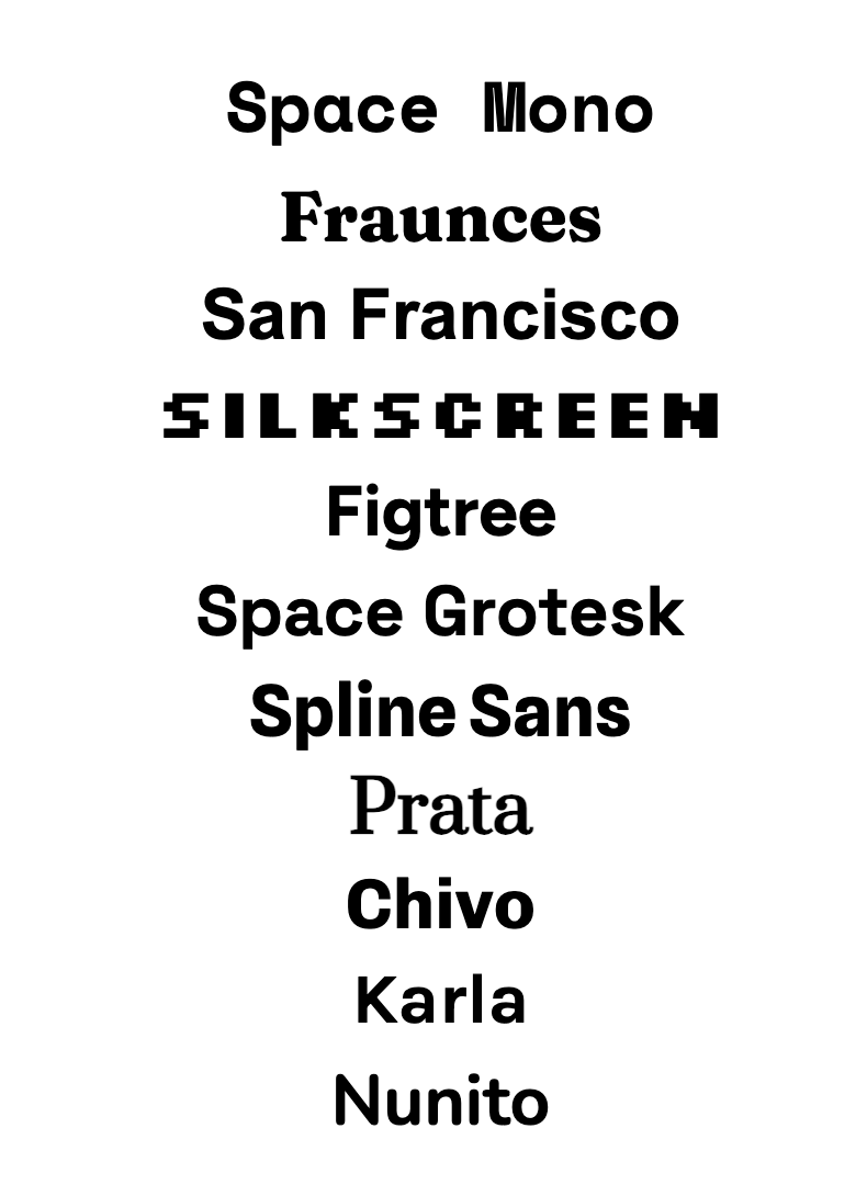 Choose from different fonts