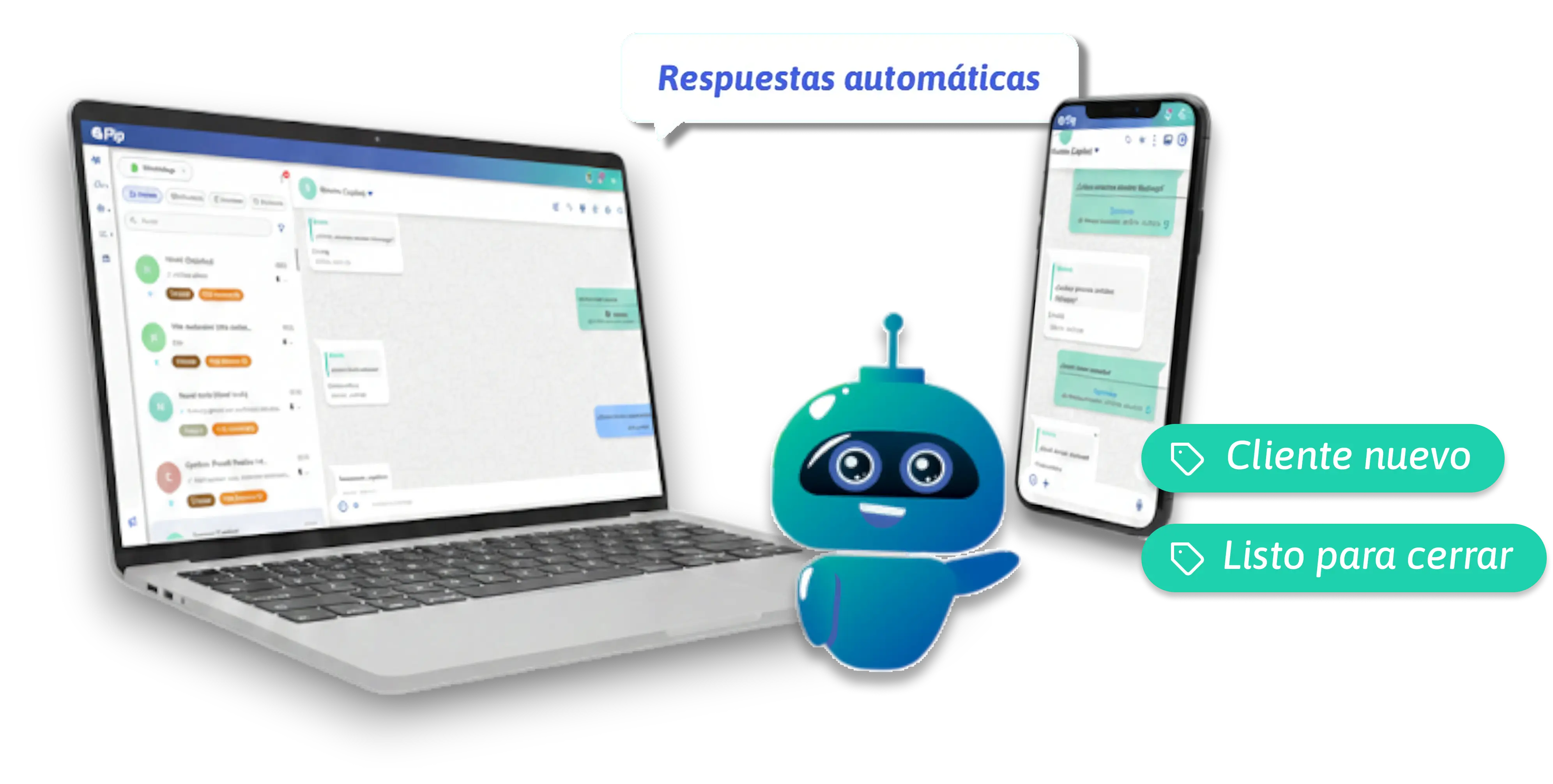 Dashboard de Pip WhatsApp Inteligente mostrando estadísticas y análisis