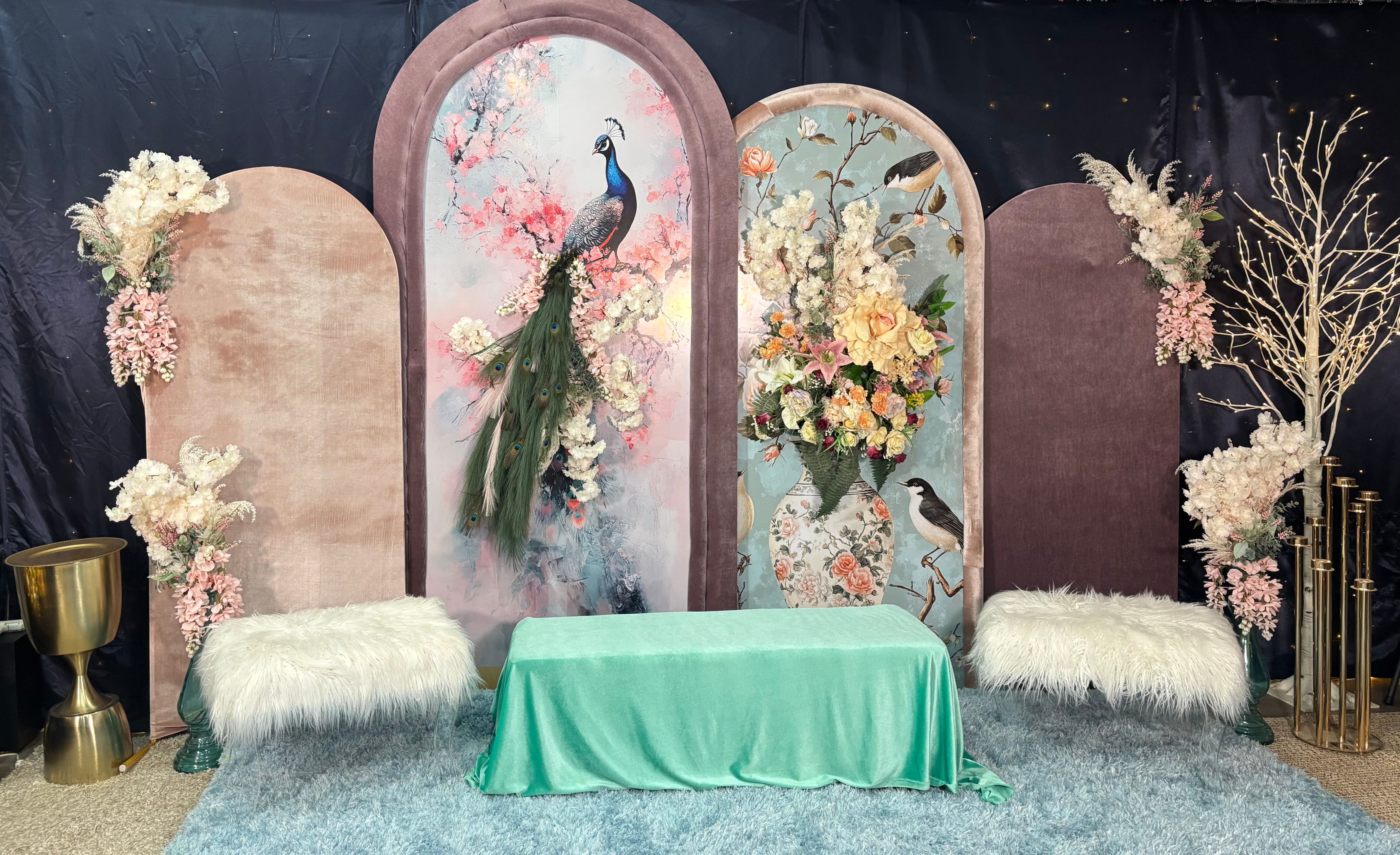 Elegant tablescape with gold cutlery