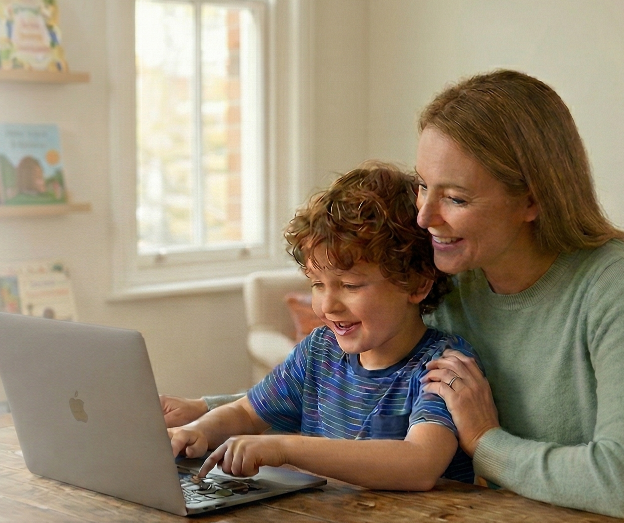 Parent and child reading together